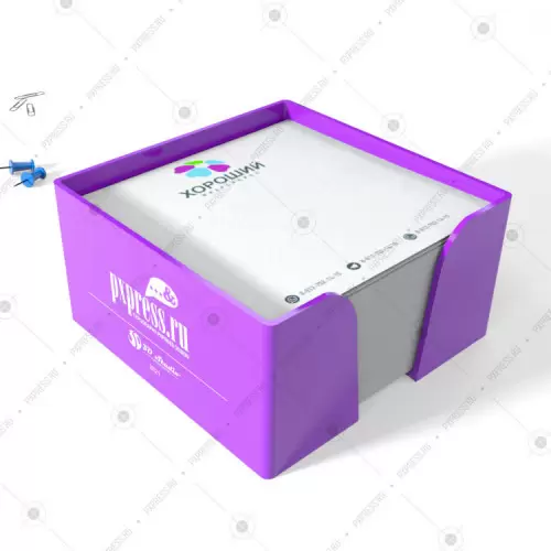 Блок для записей (кубарик) в пластиковом стаканчике